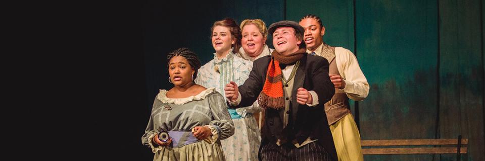 Theatre Minor Students acting in a play.