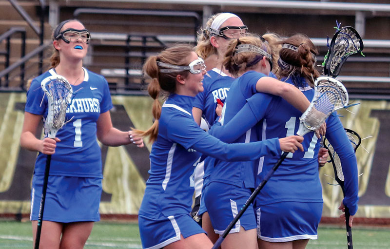 Womens Lacrosse Student athletes celebrating